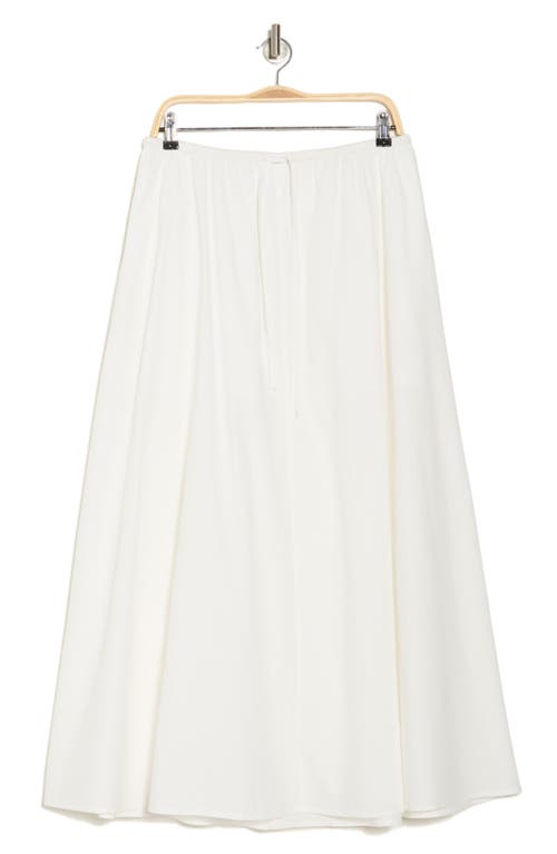 Leith Drawstring Waist Cotton Poplin Maxi Skirt In White