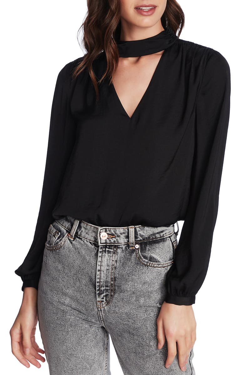 1.STATE Mock V-Neck Blouse, Main, color,