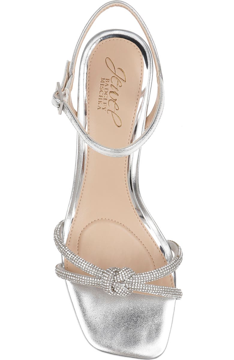 Jewel Badgley Mischka Maci Kitten Heel Ankle Strap Sandal, Alternate, color, Silver Met