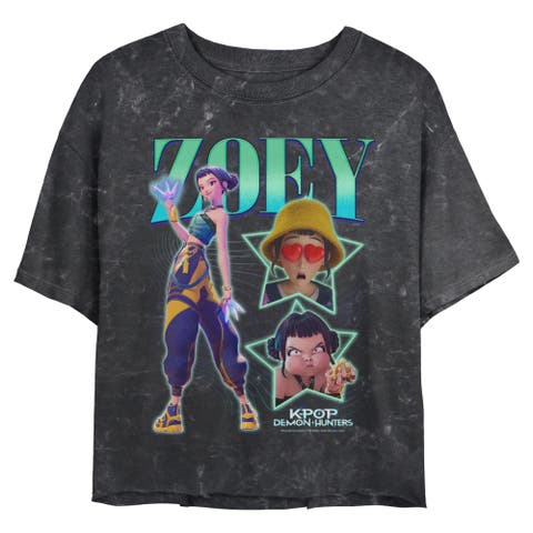 Junior's KPop Demon Hunters Zoey Pop Idol Stars Logo  Graphic T-Shirt