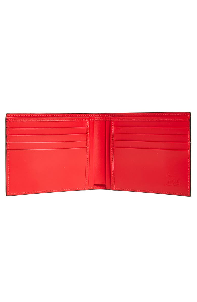 Christian Louboutin Funky Studded Leather Bifold Wallet, Alternate, color, Black/ Gun Metal
