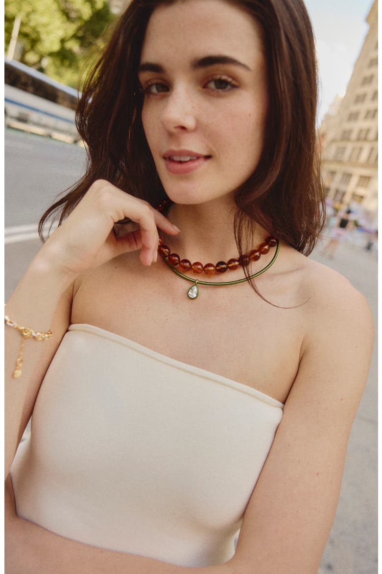 Lindsey Crystal Collar Necklace, Alternate, color, GREEN