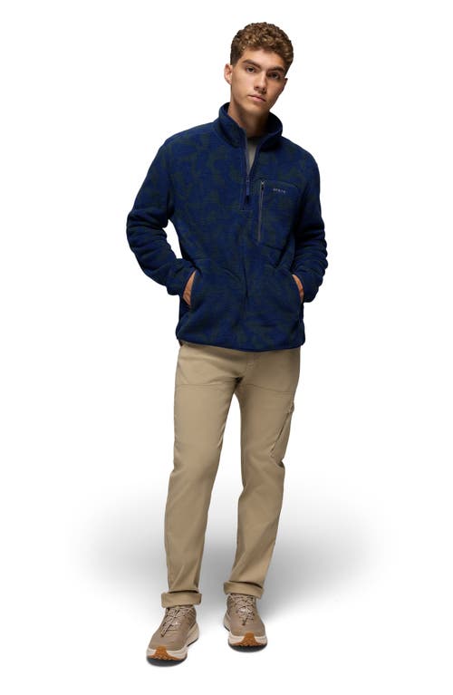 Prana Tuff Fluff Fleece Half Zip Pullover In Blue