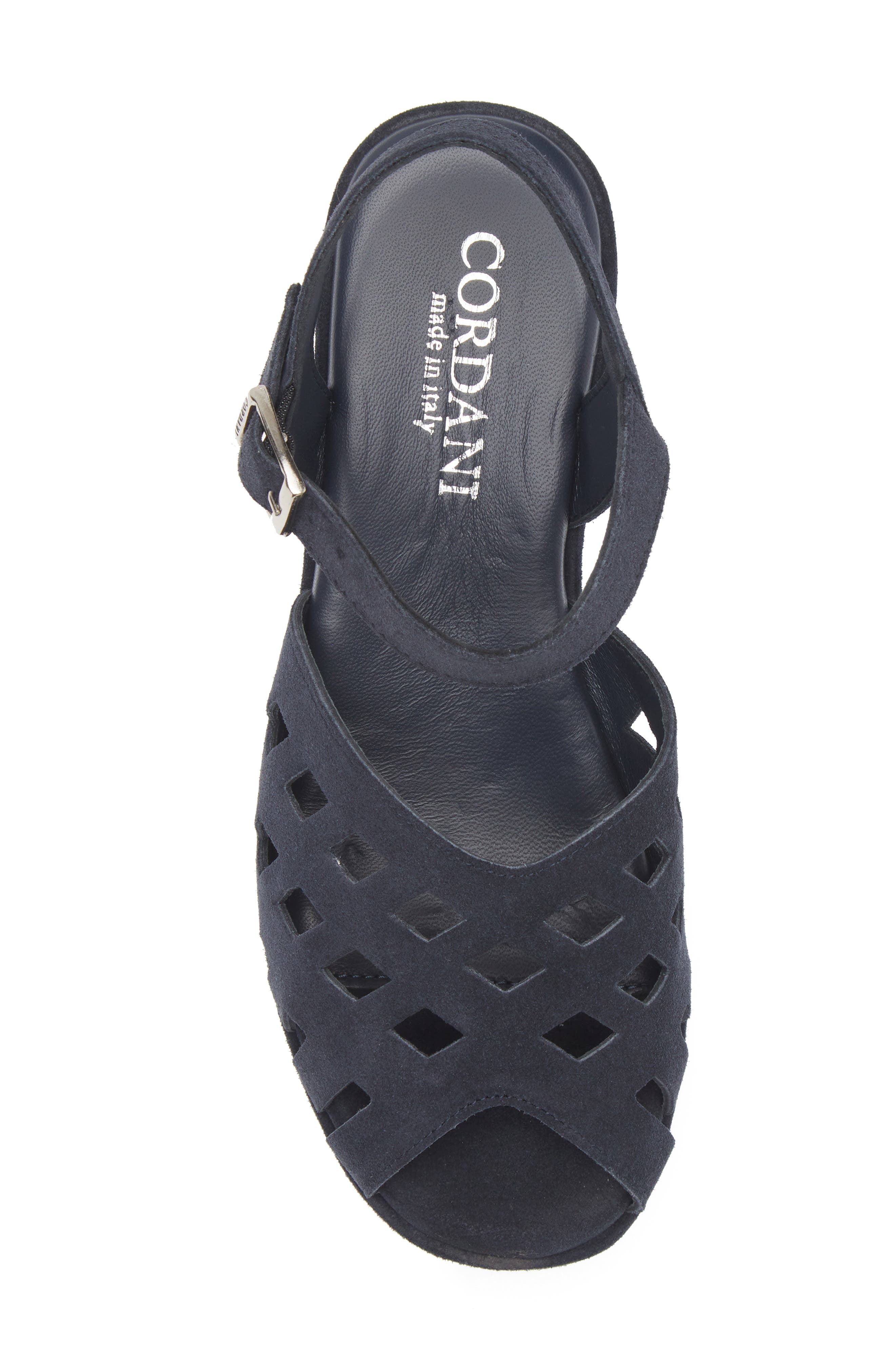 Jaymie Ankle Strap Peep Toe Platform Wedge Sandal, Alternate, color, BLUE MARINE
