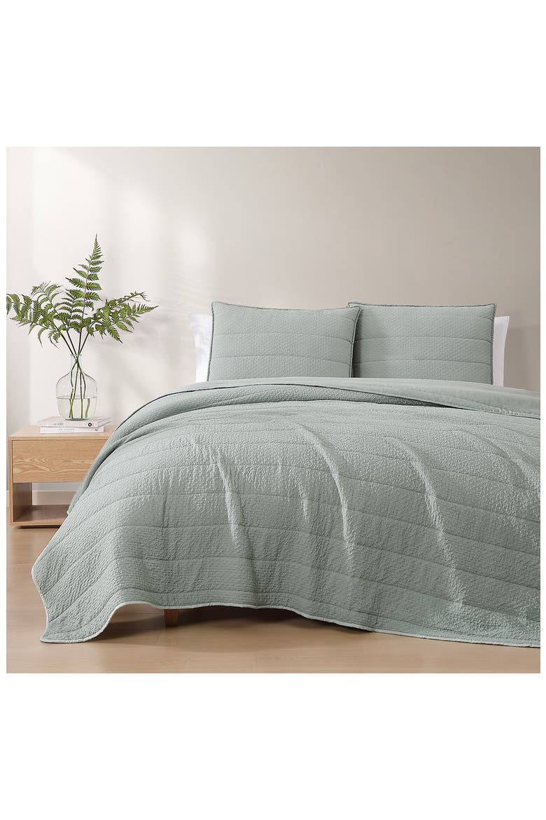 Waffle Jacquard Comforter & Pillow Sham Set, Alternate, color, SAGE