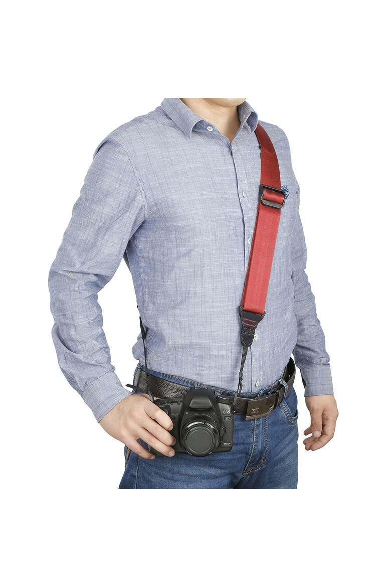 NS-203 Nylon-Webbed Camera Strap with Gel Shoulder Strap for DSLR's and Binoculars, Alternate, color, Black