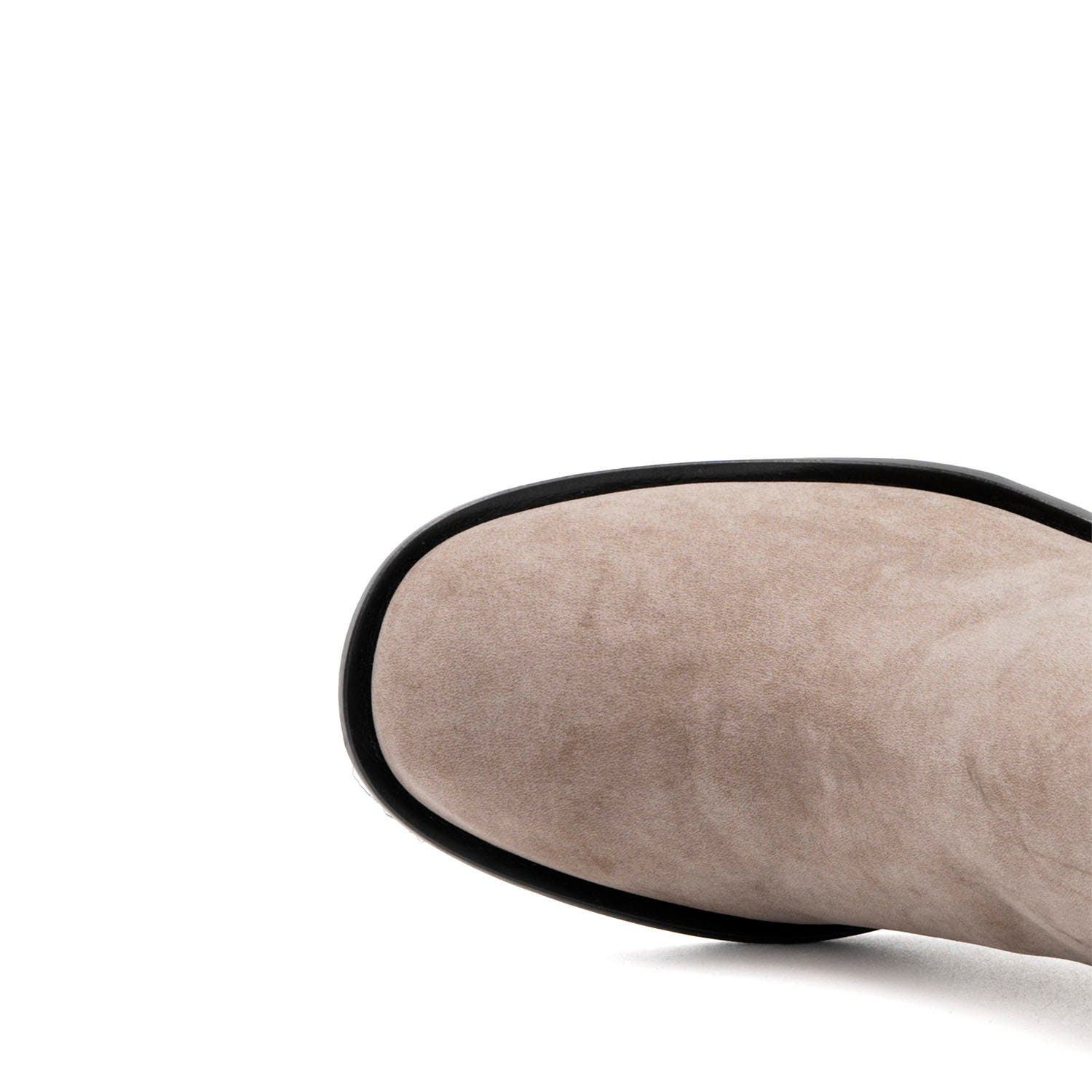 Valentina Rangoni Petalo Double Gored Bootie - Beige Italian Nabuk 25 in Block Heel, Alternate, color, Brown