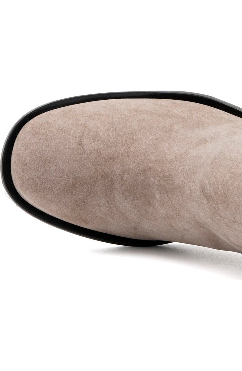 Valentina Rangoni Petalo Double Gored Bootie - Beige Italian Nabuk 25 in Block Heel, Alternate, color, Brown