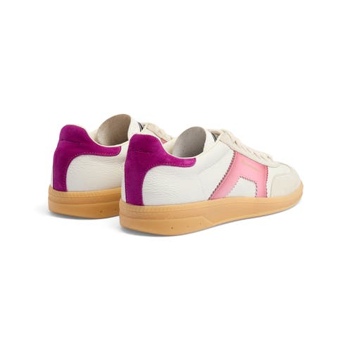Santoni White And Violet Leather And Suede Dbs Oly Sneaker In Purple