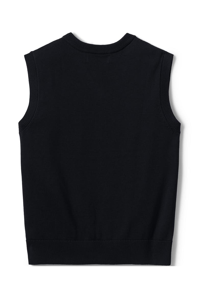 School Uniform Kids Cotton Modal Fine Gauge Sweater Vest, Alternate, color, Black