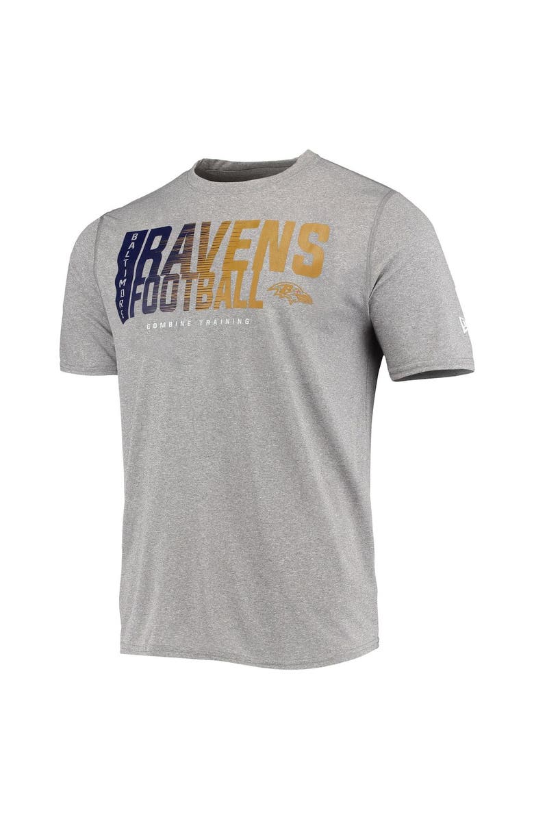 New Era Men's New Era Heathered Gray Baltimore Ravens Combine Authentic Game On T-Shirt, Alternate, color, 