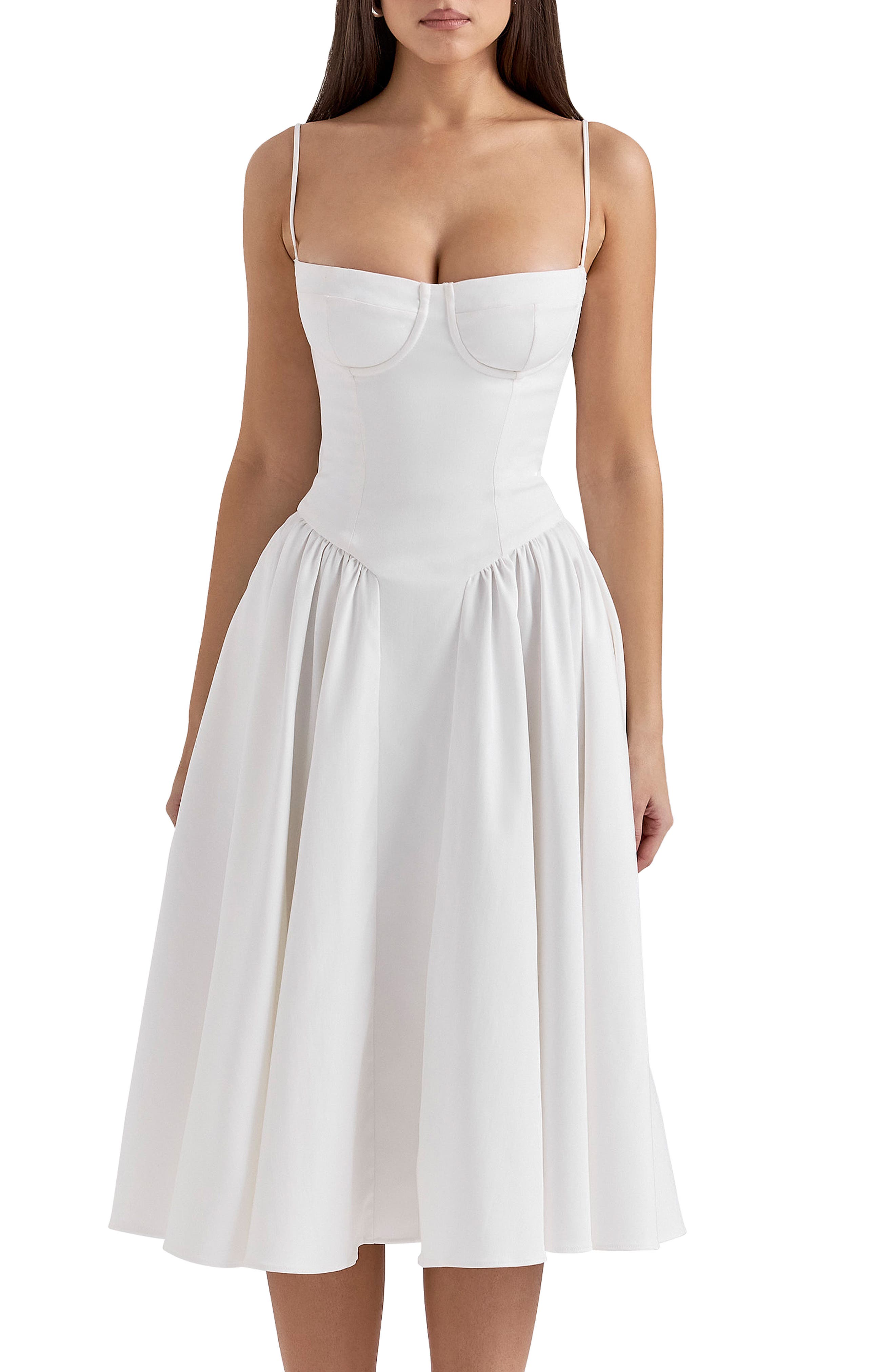 samaria corset fit & flare dress house of cb HOUSE OF CB Women's Samaria Corset Fit & Flare Dress - Gray