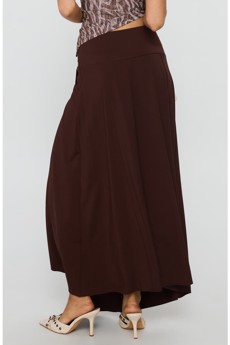 Nola Hardware Detail Cotton Blend Maxi Skirt, Alternate, color, BROWN