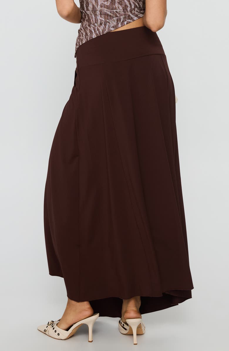 Princess Polly Nola Hardware Detail Cotton Blend Maxi Skirt, Alternate, color, Brown