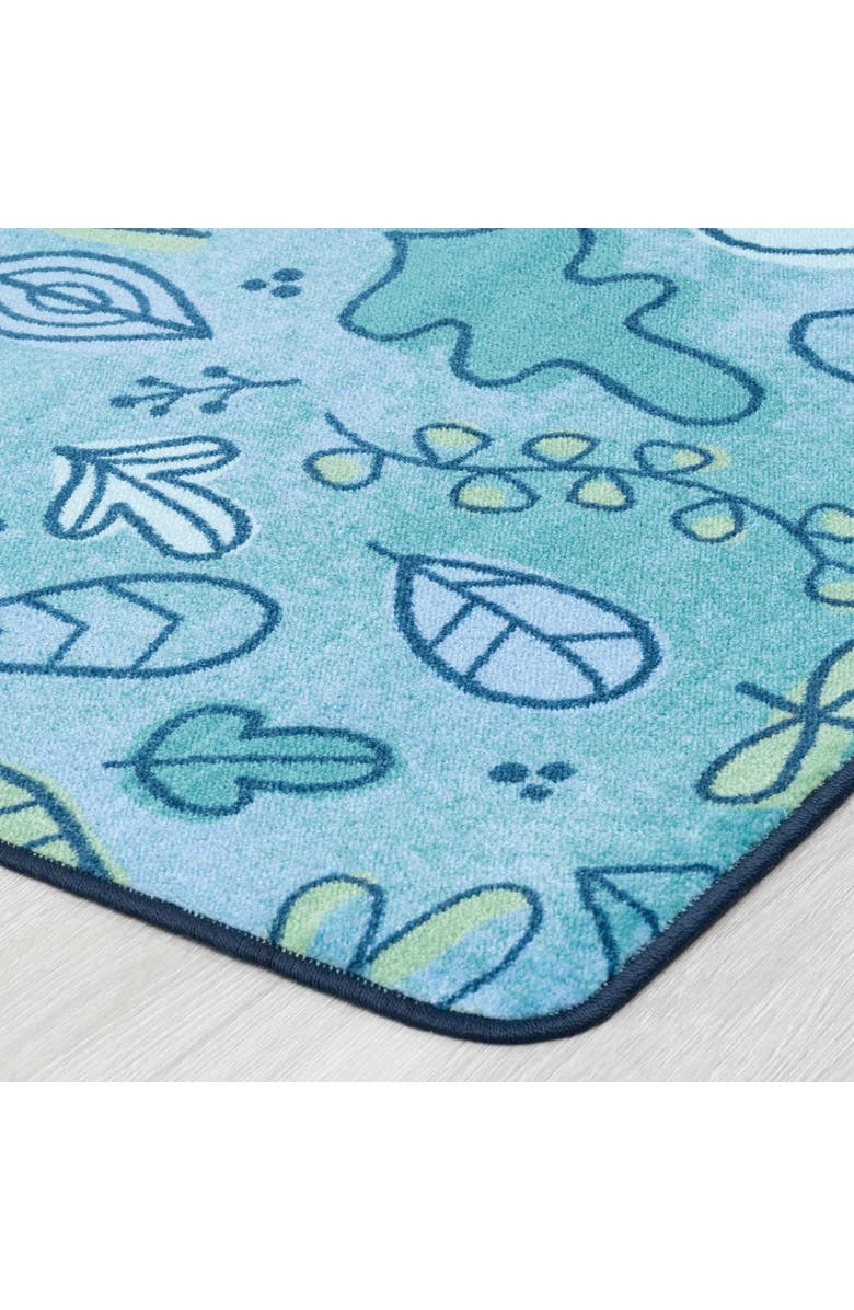 Kaplan Early Learning Company Falling Leaves Pattern Carpets, Alternate, color, Blue