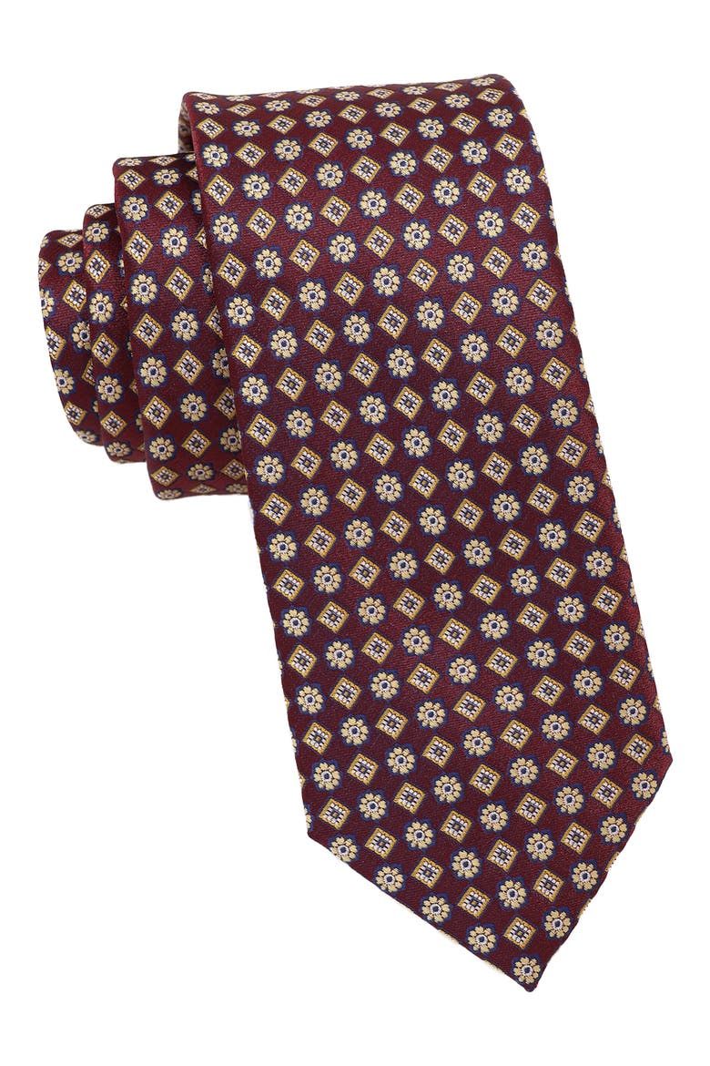 Neat Tie, Main, color, BURGUNDY