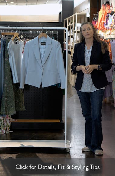 Emporio Armani Cady One-Button Crepe Crop Blazer (Women) | Nordstrom