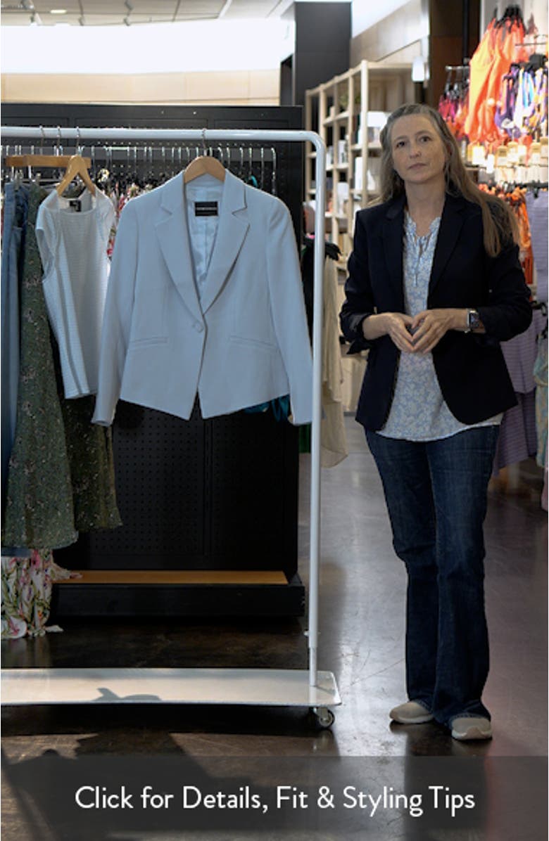 Cady One-Button Crepe Crop Blazer, sales video thumbnail