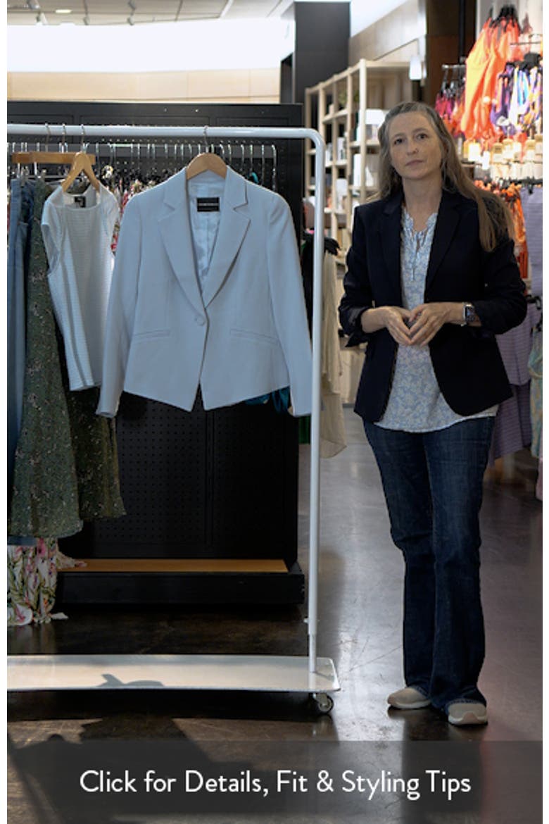 Cady One-Button Crepe Crop Blazer video