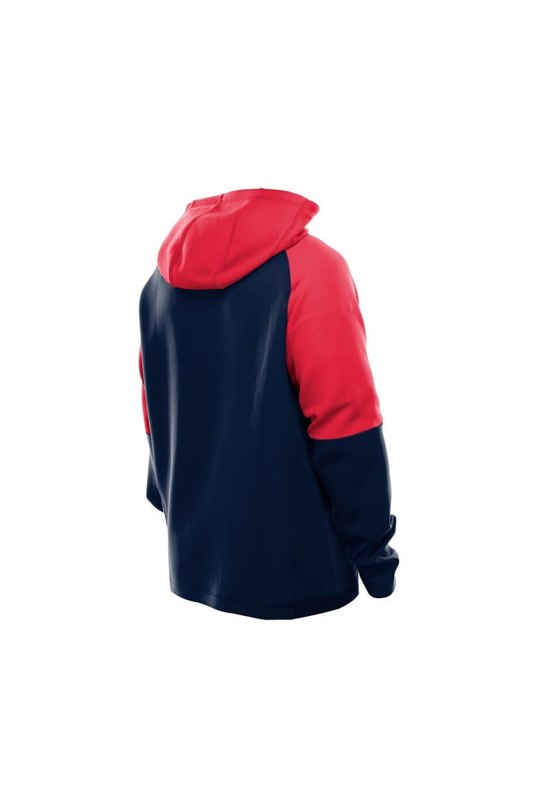 Men's New Era  Navy Houston Texans Combine Authentic Color Block Raglan Pullover Hoodie, Alternate, color, Navy