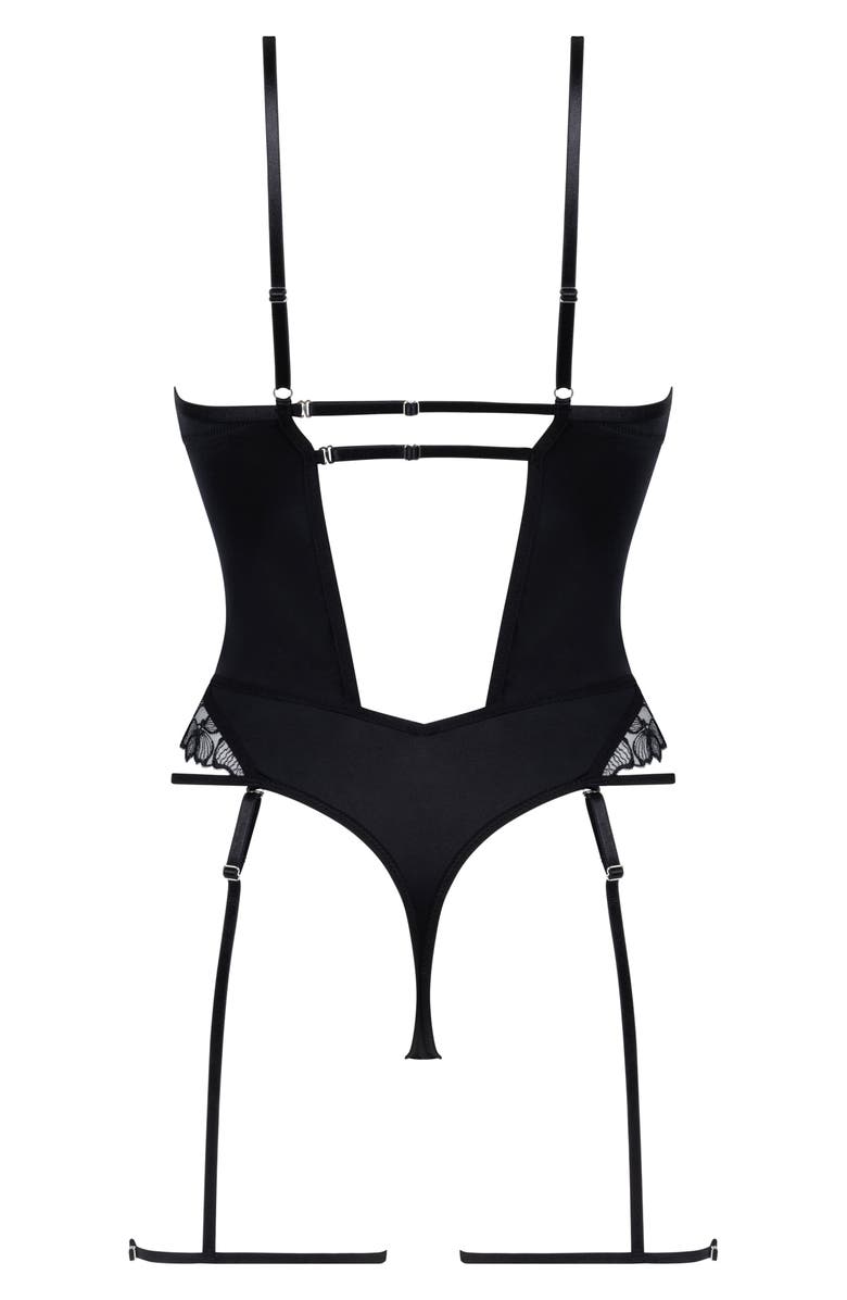Hunkemöller Jemima Bodysuit & Garter Straps Set, Alternate, color,
