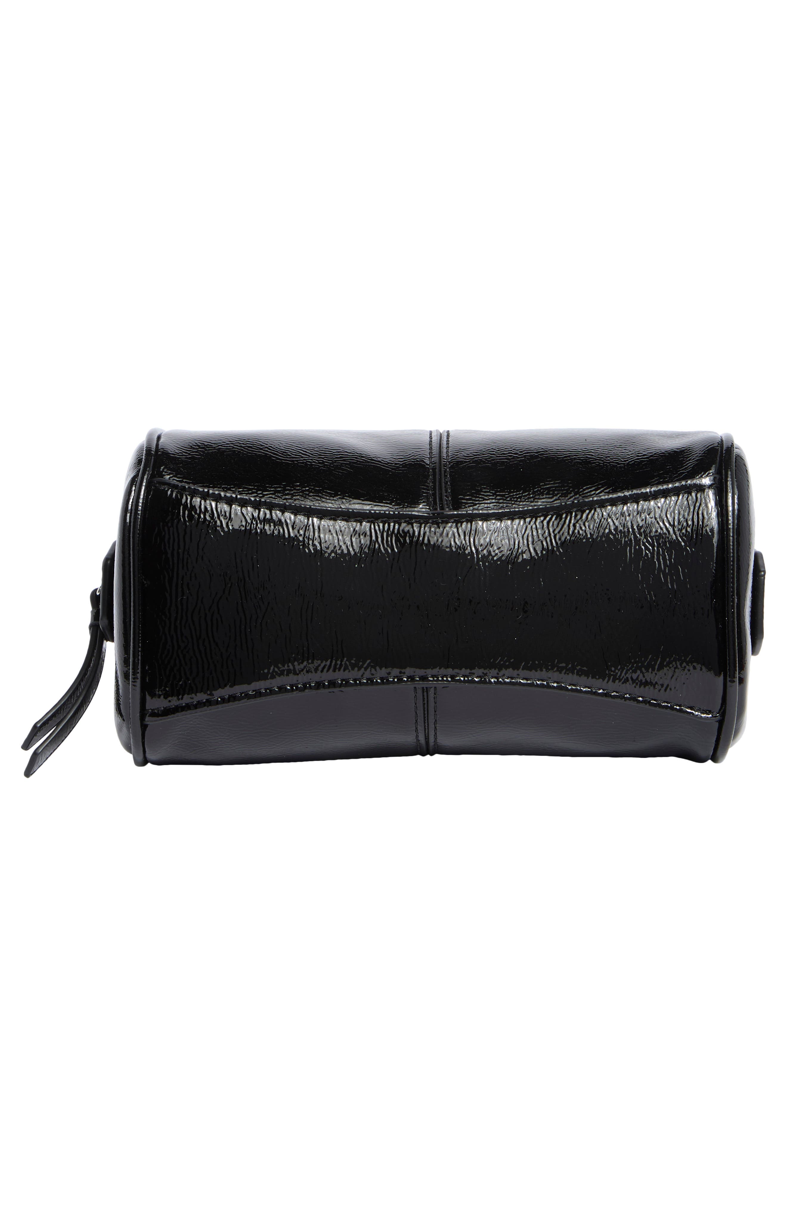 Genevieve Faux Leather Crossbody, Alternate, color, BLACK/ SILVER