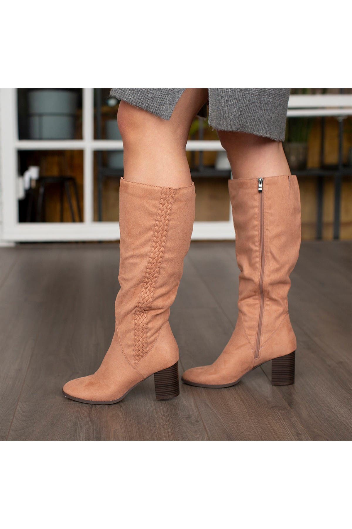 Journee Collection Gentri Braid Trim Boot - Wide Calf, Alternate, color, 