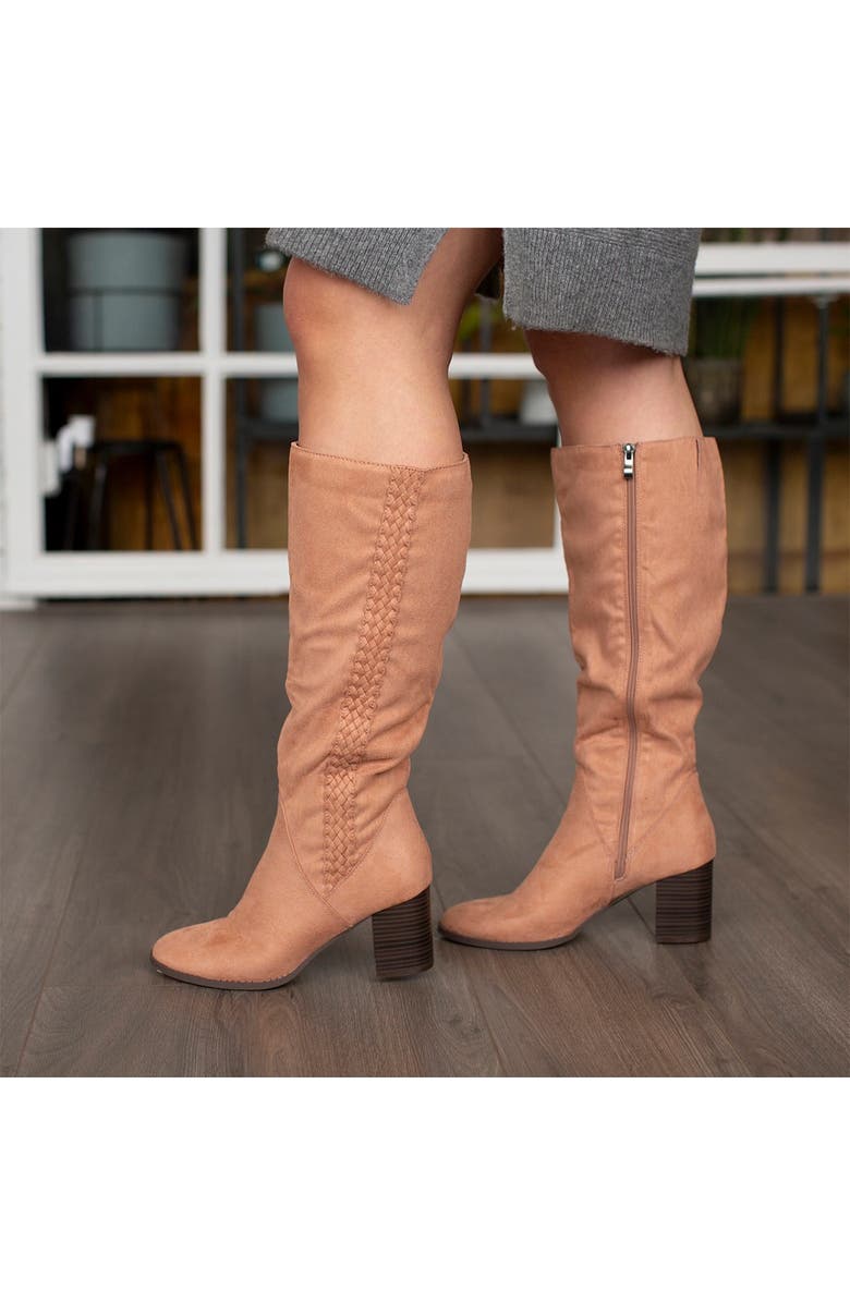 Journee Collection Gentri Braid Trim Boot - Wide Calf, Alternate, color,
