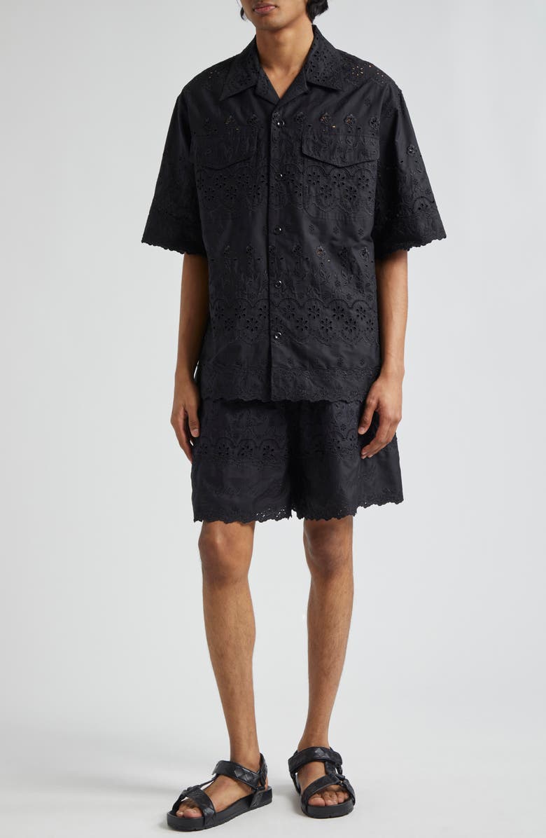 Simone Rocha To Have & to Hold Broderie Anglaise Cotton Shorts, Alternate, color, 