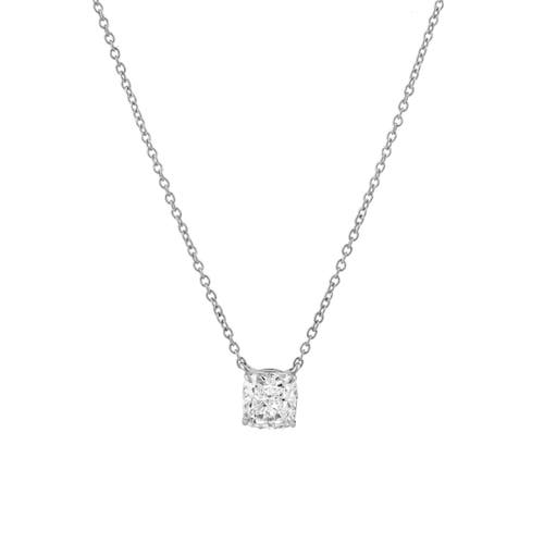 Luvmyjewelry Cushion Chic 14k Gold Lab Grown Diamond Necklace In Metallic
