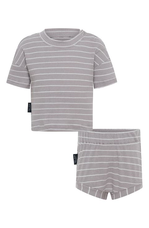 Stripe Rib T-Shirt & Shorts Set (Baby)