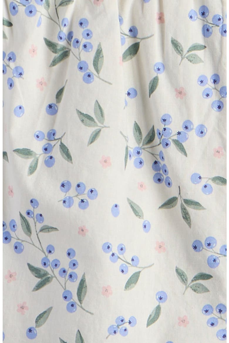 Scalloped Floral Romper, Alternate, color, IVORY EGRET BLUEBERRIES