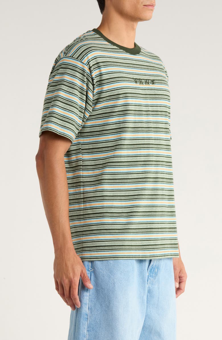 Vans Cameron Stripe Cotton T-Shirt, Alternate, color, Gray Olive