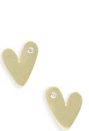 Meira T Diamond Heart Stud Earrings