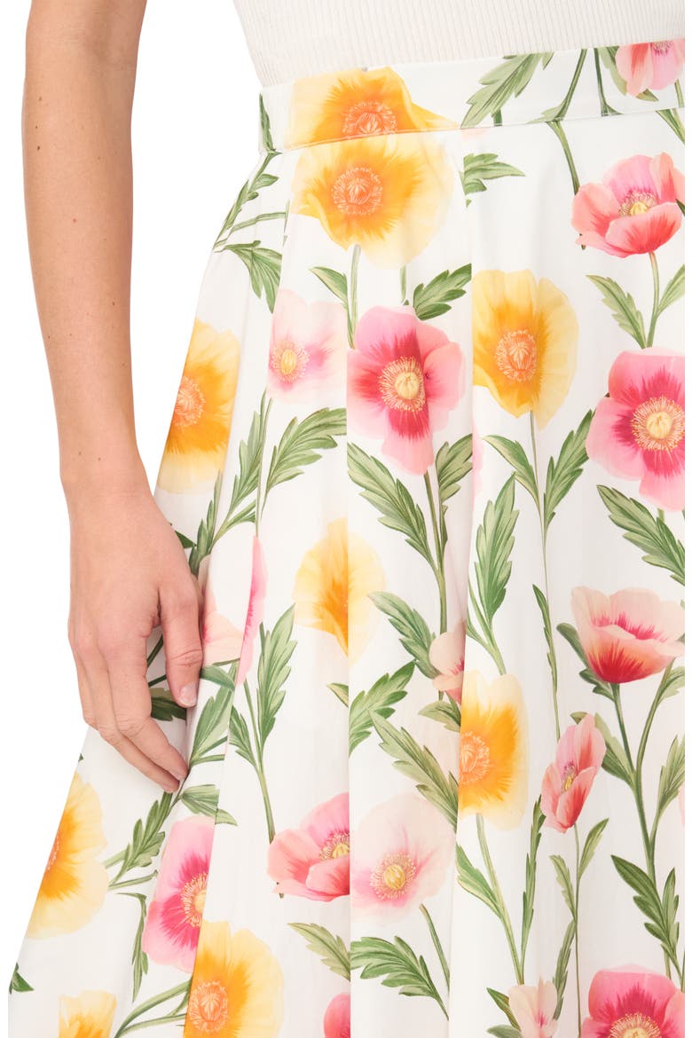Ida Floral Cotton Skirt, Alternate, color, ULTRA WHITE