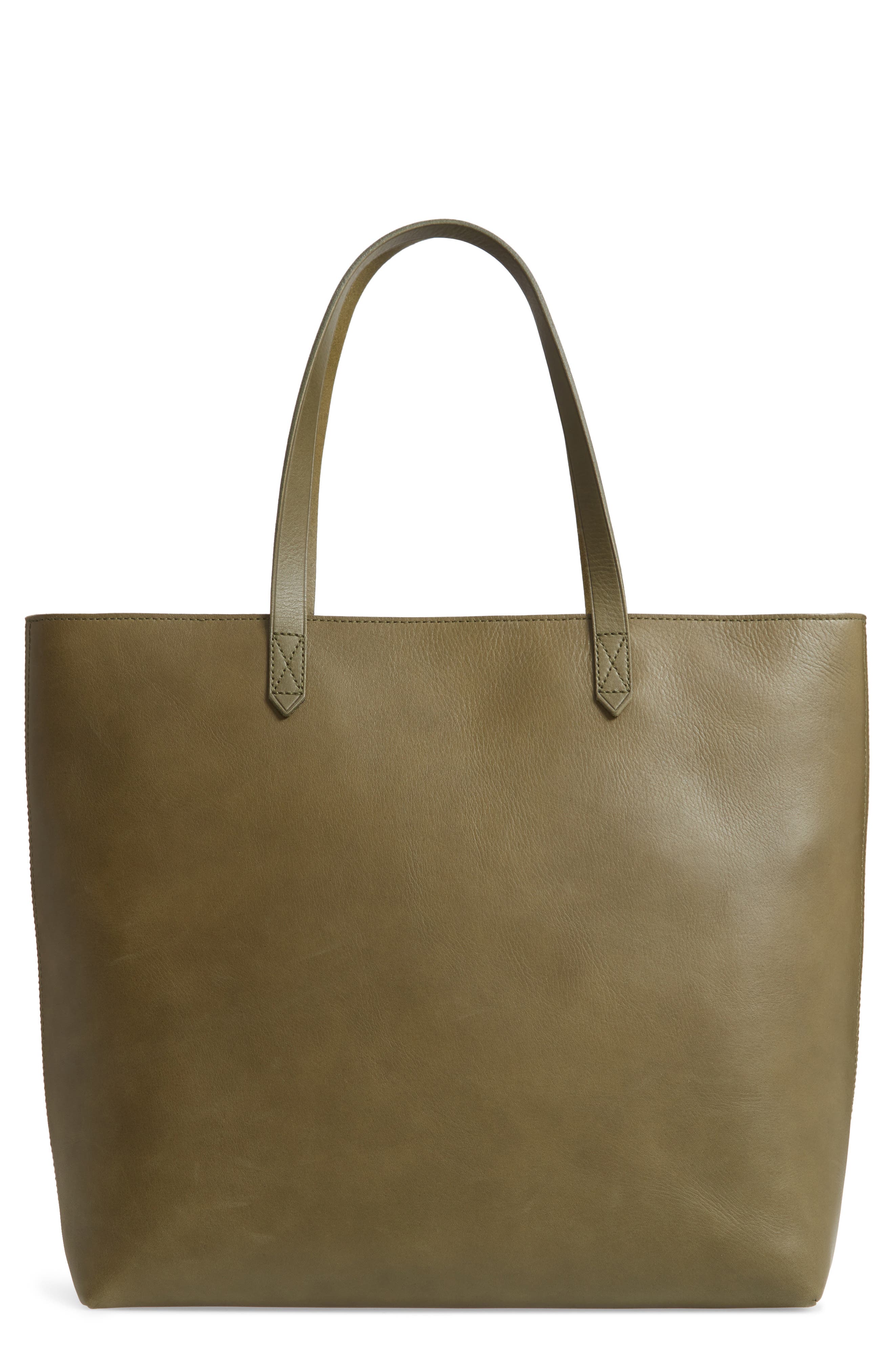 Zip Top Transport Leather Tote, Main, color, DEEP WOODLAND