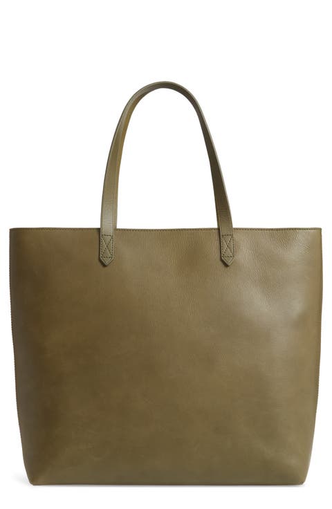 Zip Top Transport Leather Tote