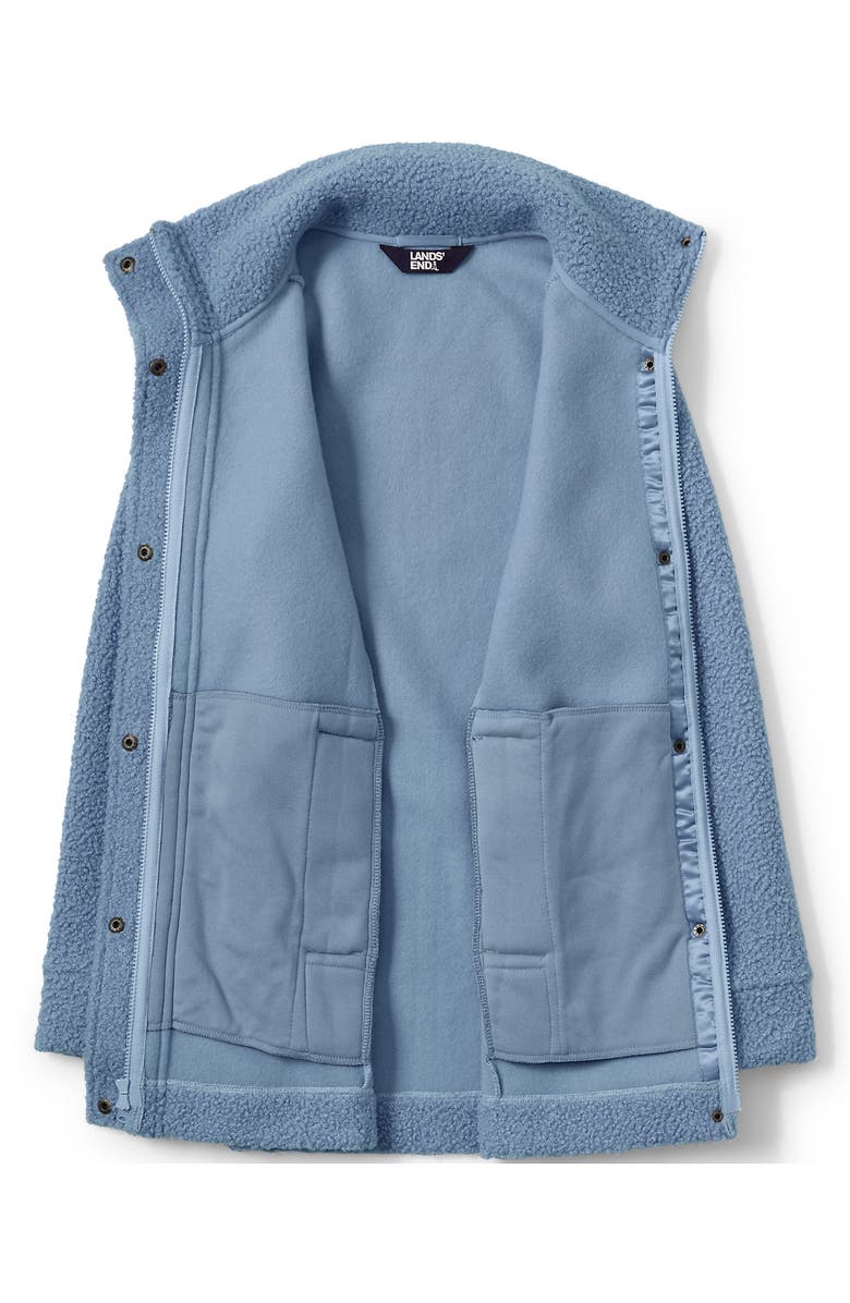 Lands' End Boucle Fleece Coat, Alternate, color, Pale Slate Blue