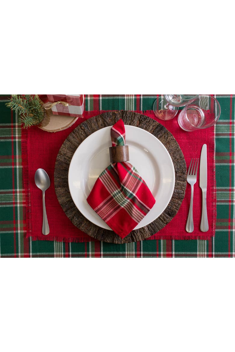 Tango Red Plaid Napkin Set/6, Alternate, color, Tango Red