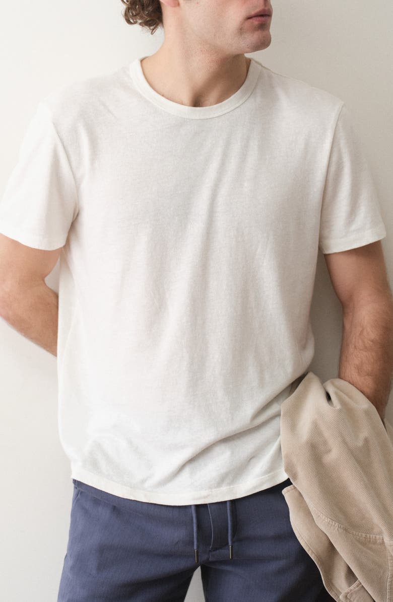 Marine Layer Relaxed Hemp Cotton T-Shirt, Alternate, color, White