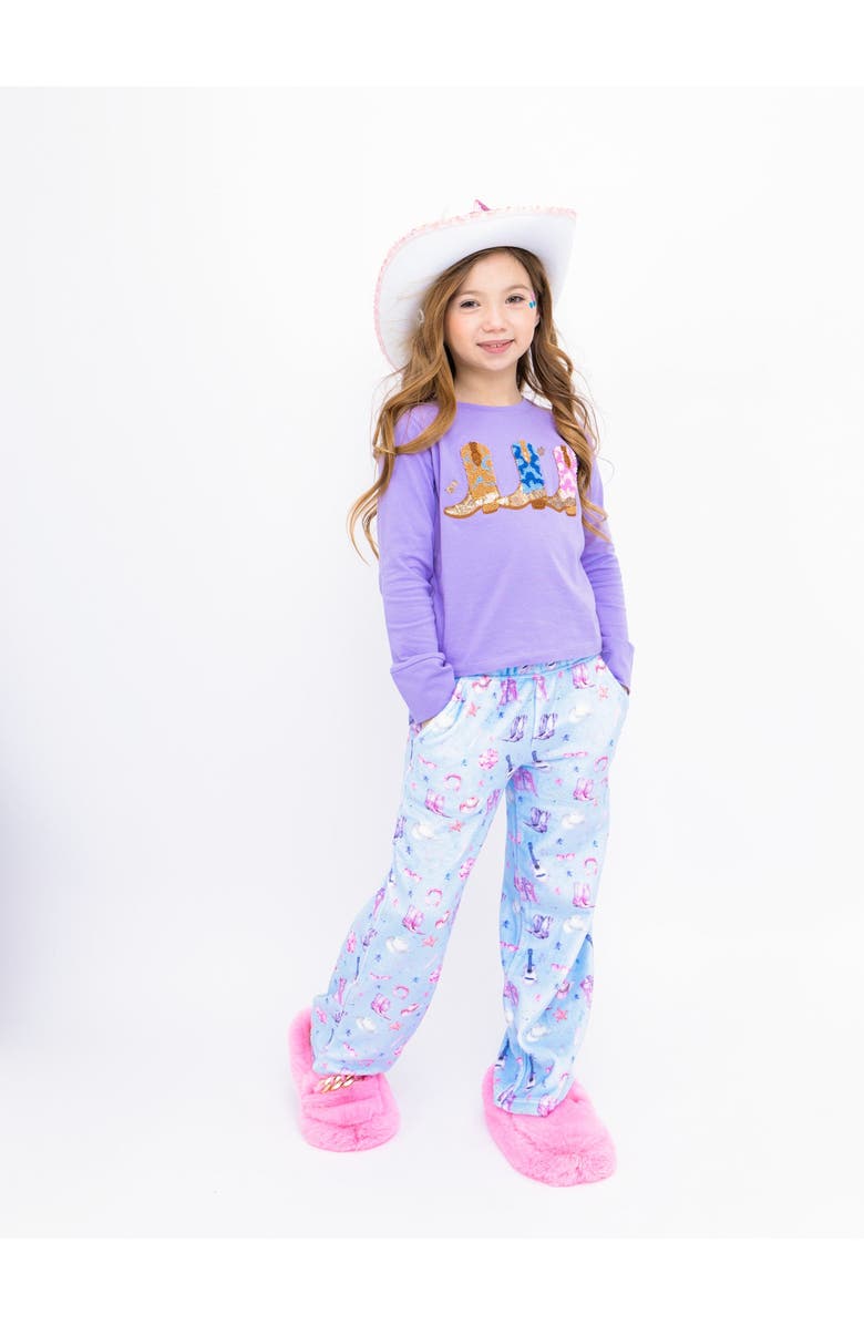 Preppy Goose Plush Wild West loungewear pant, Main, color, Periwinkle