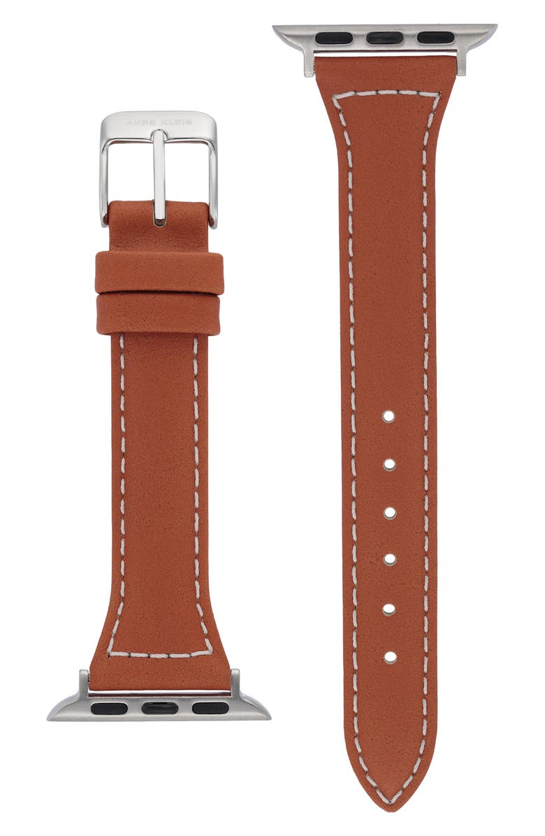 Anne Klein Leather 12.7mm Apple Watch<sup>®</sup> Watchband, Main, color, 