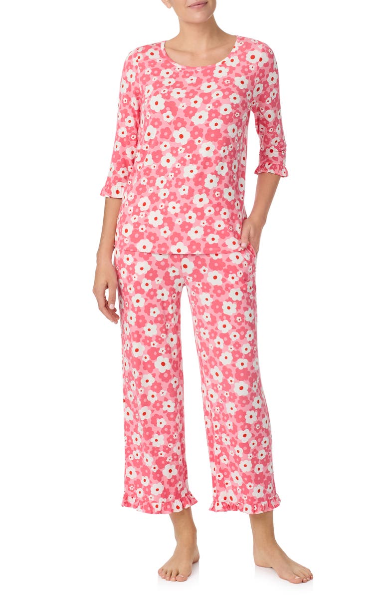 Kate Spade New York floral crop pajamas, Main, color, 