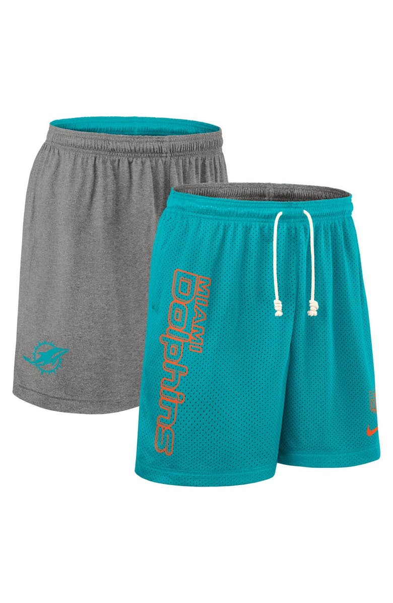 Nike Men's Nike Aqua Miami Dolphins Sideline Reversible Performance Shorts, Alternate, color, Aqua