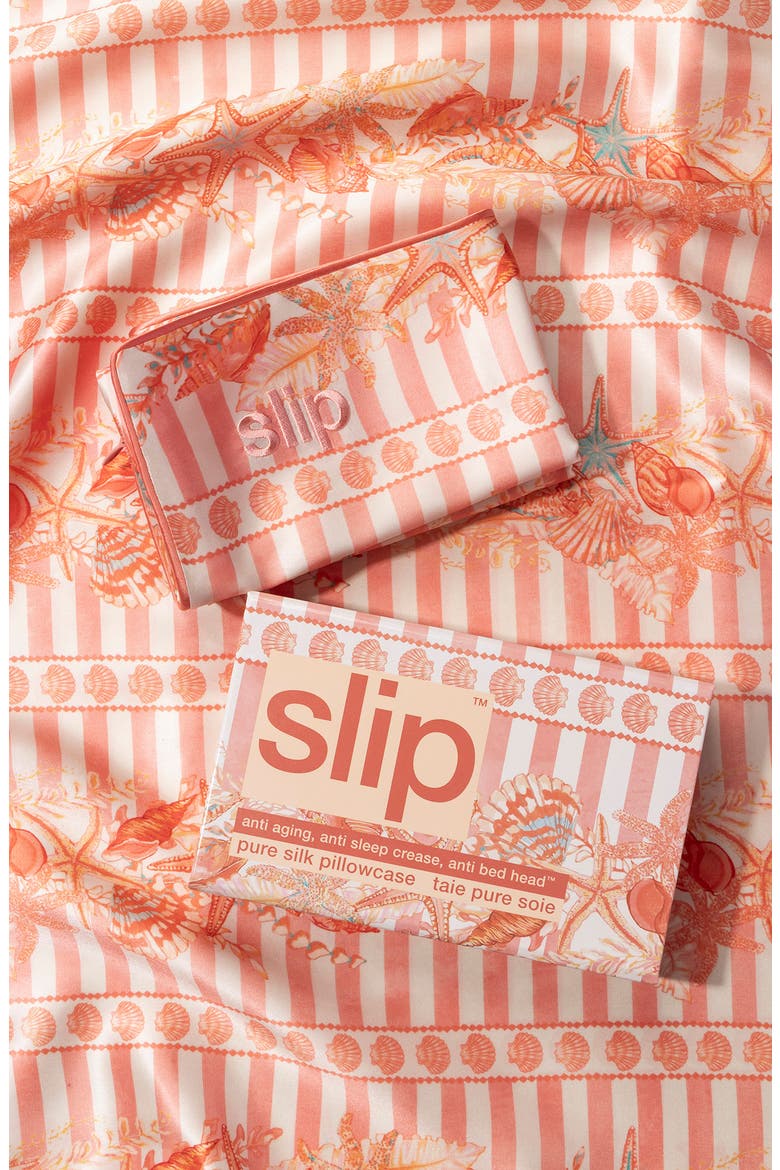 Seashell Queen Silk Pillowcase, Alternate, color, SEASHELL