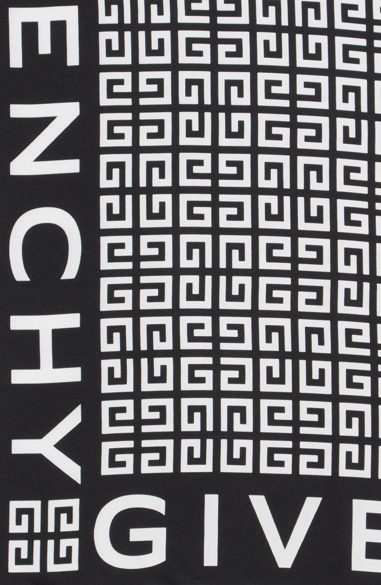 Givenchy 4G Small Silk Square Scarf, Alternate, color, Black White