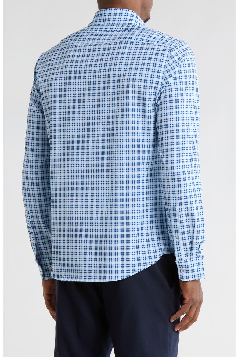 Plaid Stretch Button-Up Shirt, Alternate, color, WHITE/ BLUE