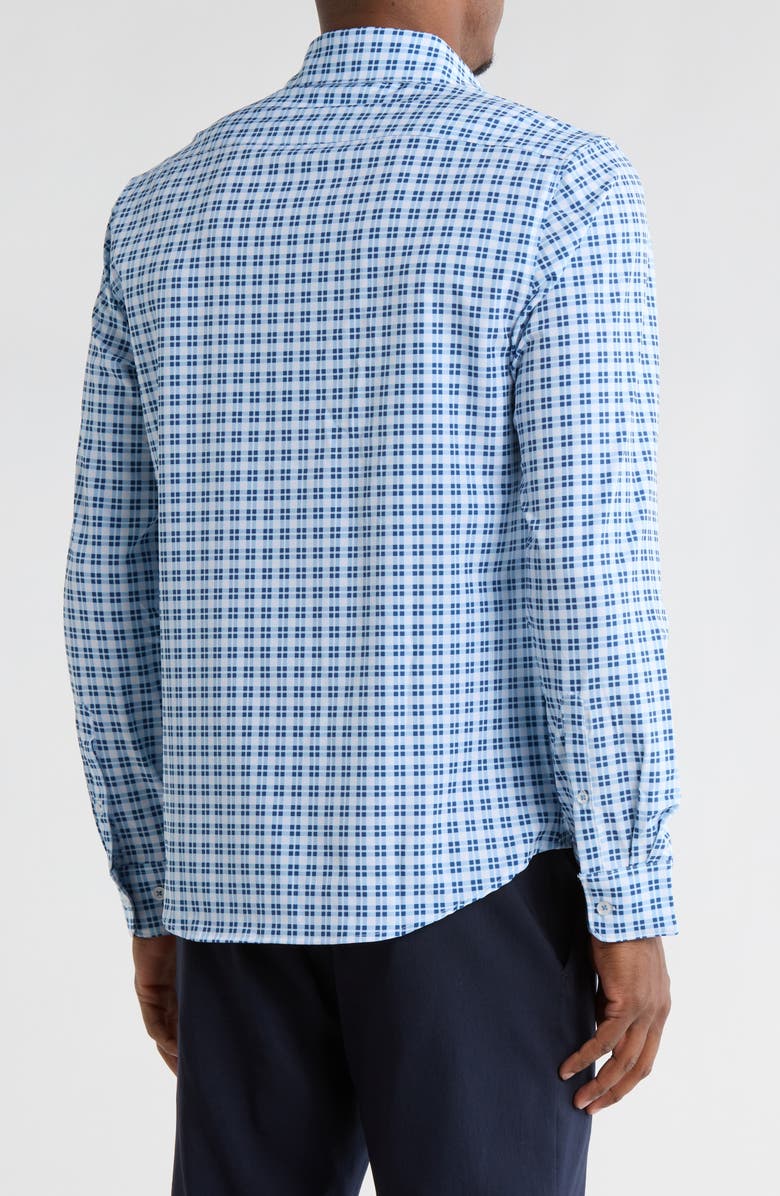 DENIM AND FLOWER Plaid Stretch Button-Up Shirt, Alternate, color, White/ Blue