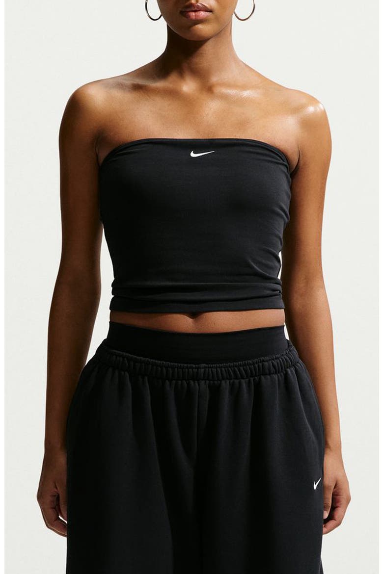Sportswear Strapless Top, Main, color, BLACK/ SAIL
