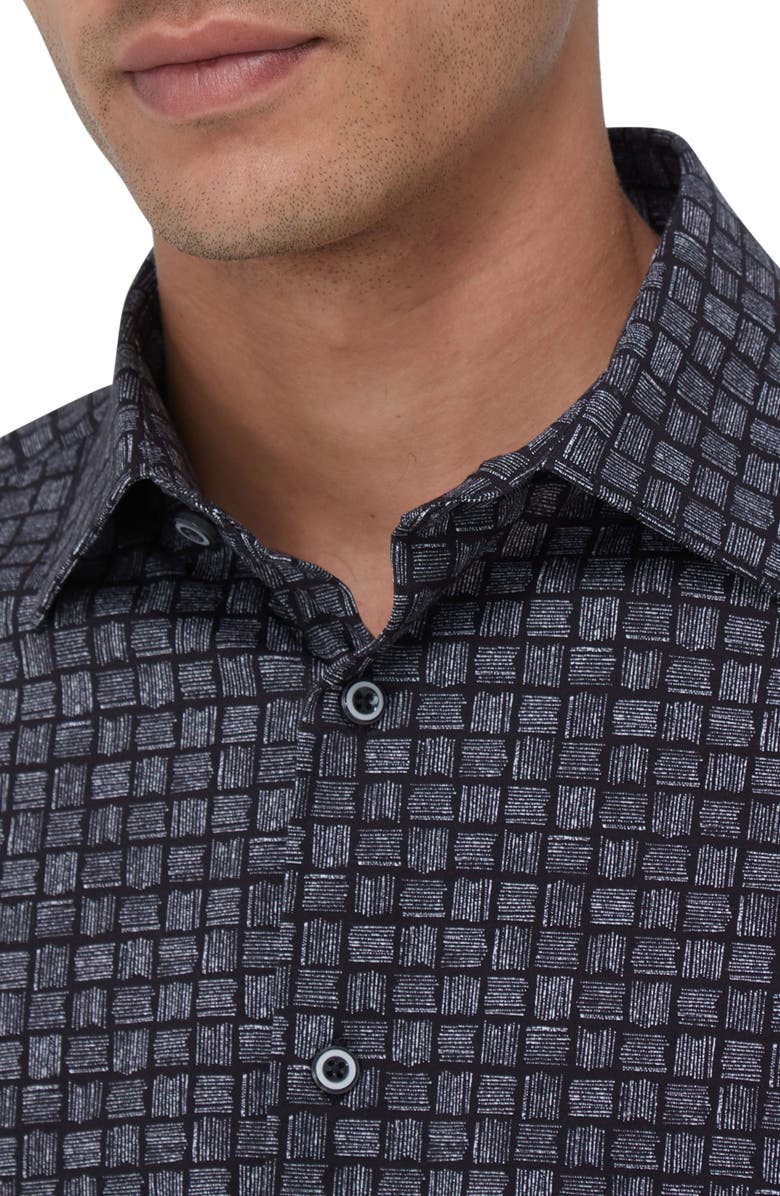Bugatchi James OoohCotton<sup>®</sup> Checker Button-Up Shirt, Alternate, color,